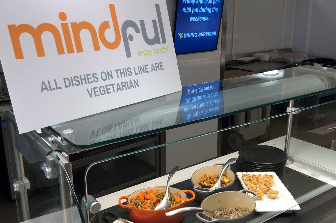 Healthy food options at the Mindful station at dining halls